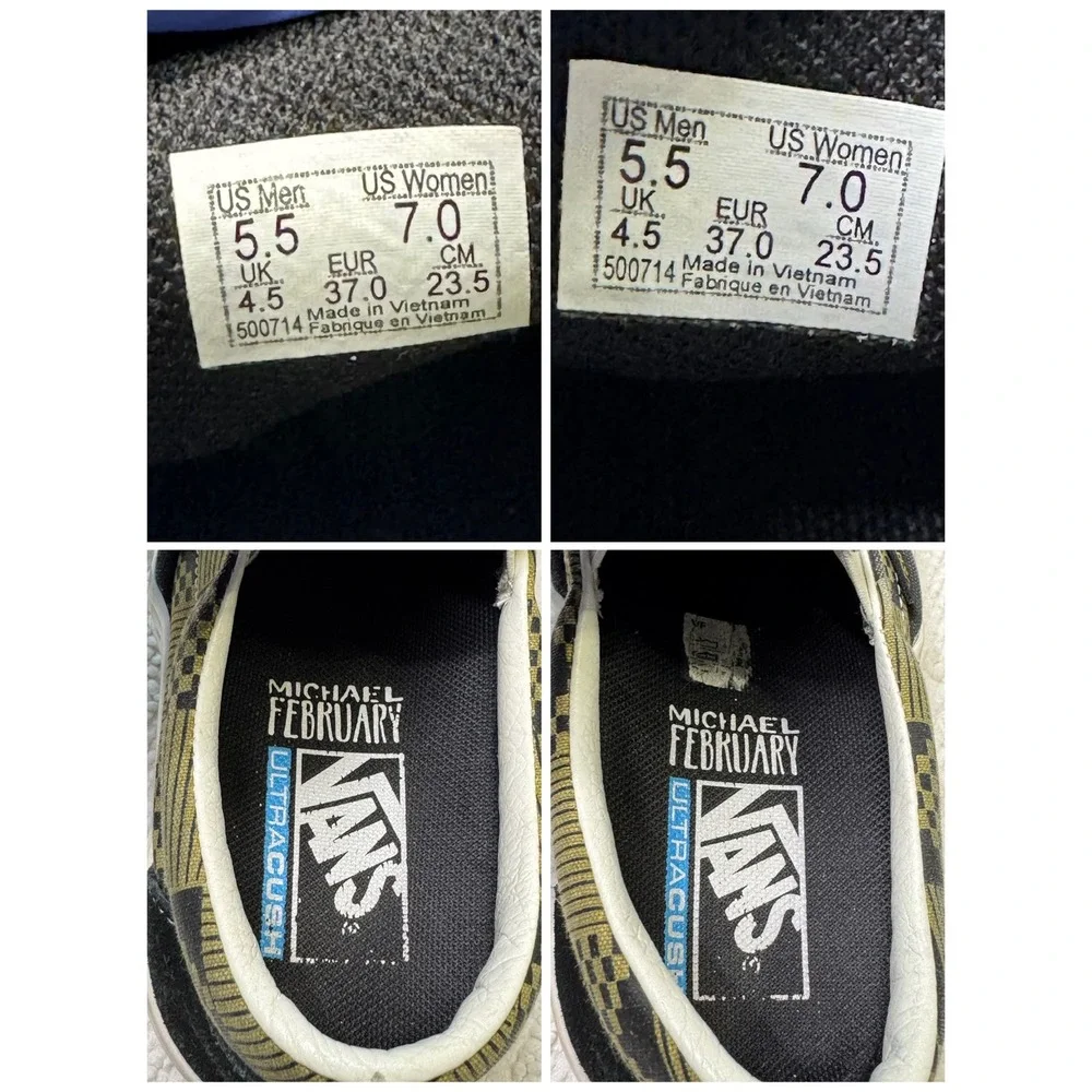 Vans Michael February Classic Slip-On‎ SF Black Olive Men 5.5 Women 7 Surf Shoes